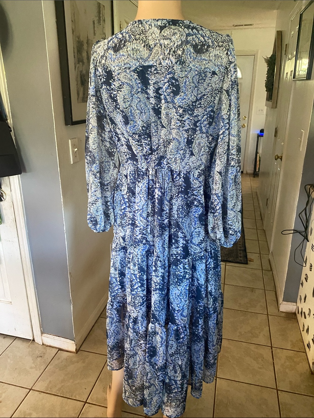 Joie Blue and White Paisley Print Dress - Picture 8 of 10